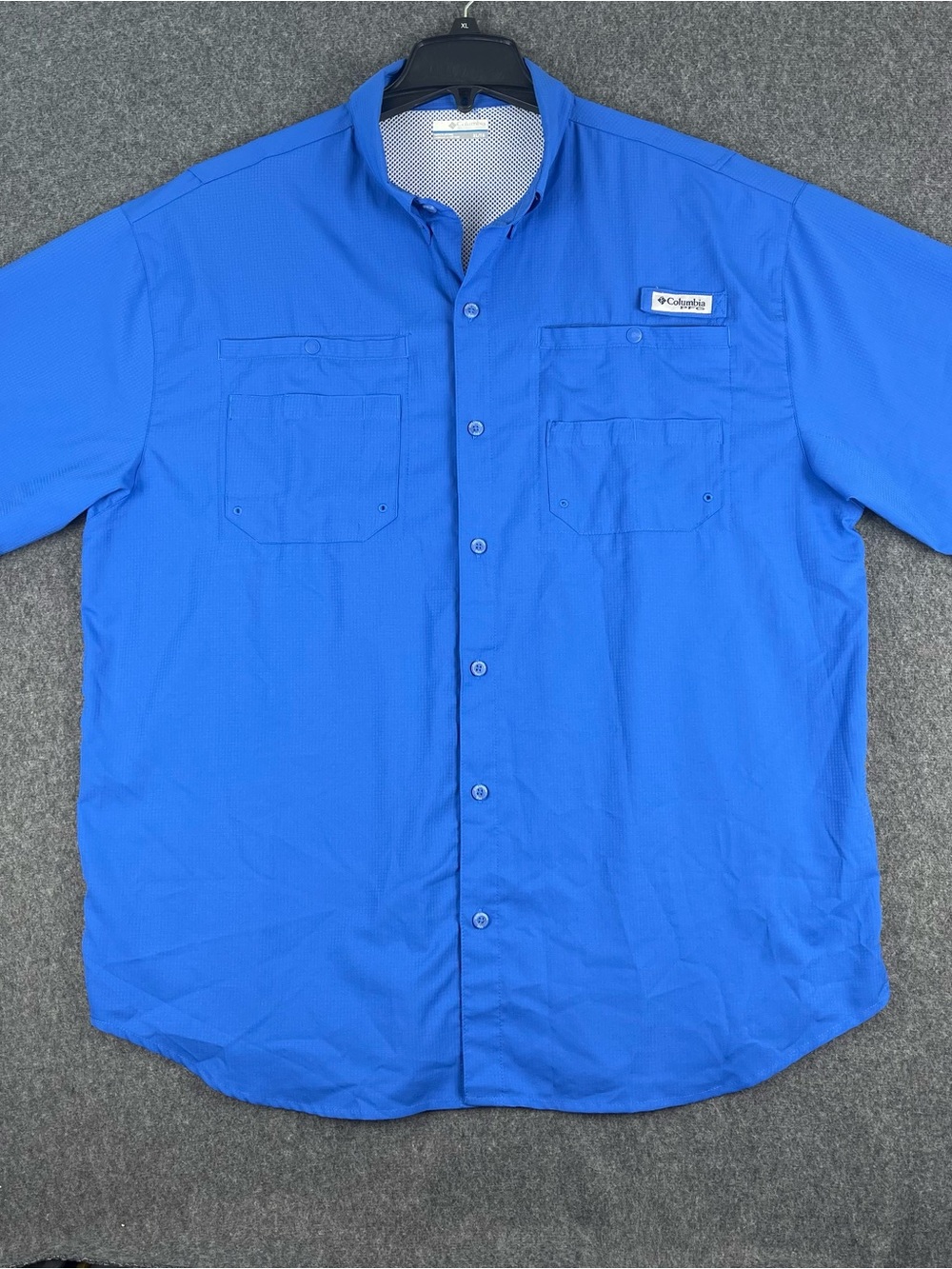 Columbia PFG Omni Shade Mens XL Shirt Blue Vented Fishing
